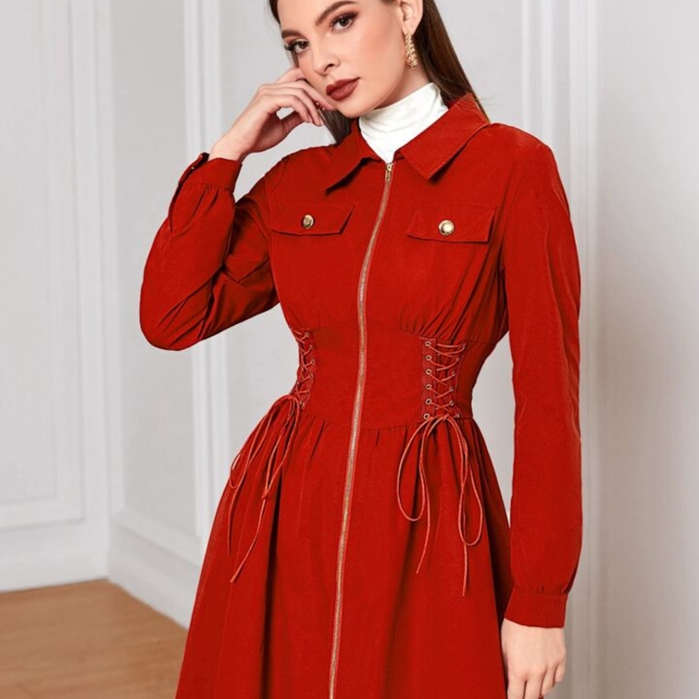 NWOT Corset Zipper Detail Dress